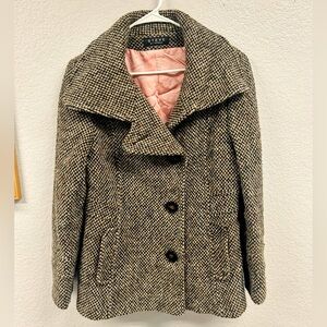 Searle WOOL Blend Tweed Peacoat Jacket. Size M